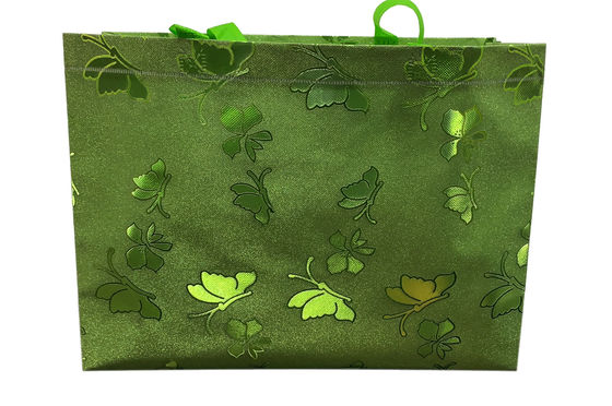 60gsm Green And Shinning Non Woven Fabric Carry Bags