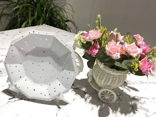 350g White Paperboard Engraving Heavy Duty Paper Plates , Decorative Paper Plates