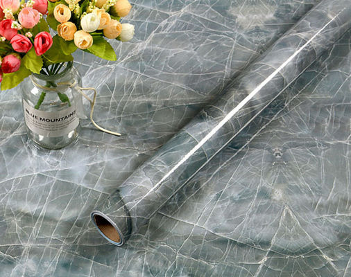 Soundproof Marble PVC Wall Stickers For Living Room , Wallpaper 45cmx10m