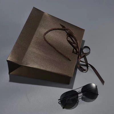 100g Matt Laminated Printed Grosgrain Ribbon Handle Paper Shopping Bags