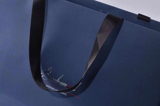 100g Matt Laminated Printed Grosgrain Ribbon Handle Paper Shopping Bags