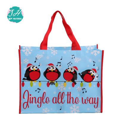 Blue Color Cartoon Animal Prints Non Woven Grocery Bags , Non Woven Cloth Bags