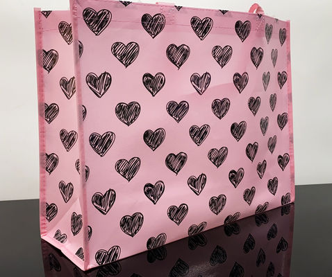 44*20*34cm Pink Color Fashionable PP Non Woven Bag For Shopping