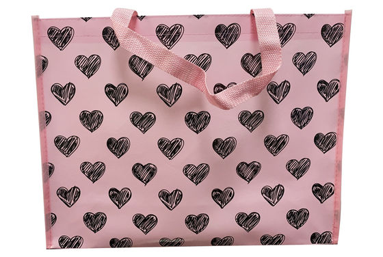 44*20*34cm Pink Color Fashionable PP Non Woven Bag For Shopping