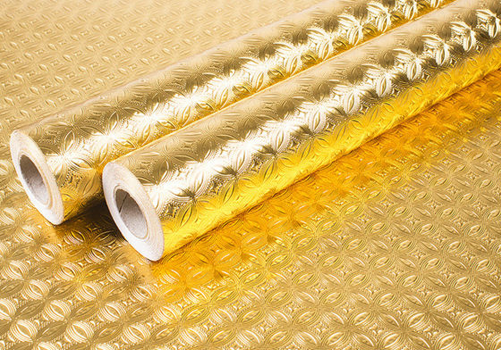 40*200cm Embossing Printing Golden Foil PVC Wallpaper Sticker