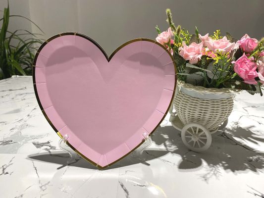 8inch Fashionable Heart Shape Disposable Paper Plate