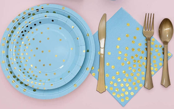 Blue Color Biodegradable Festival Party Paper Plates