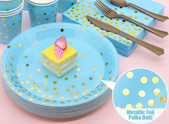 Blue Color Biodegradable Festival Party Paper Plates