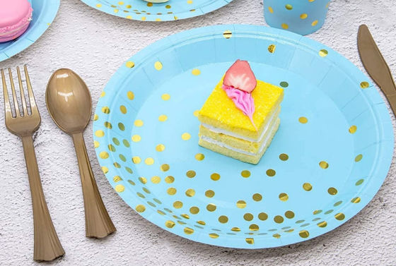 Blue Color Biodegradable Festival Party Paper Plates