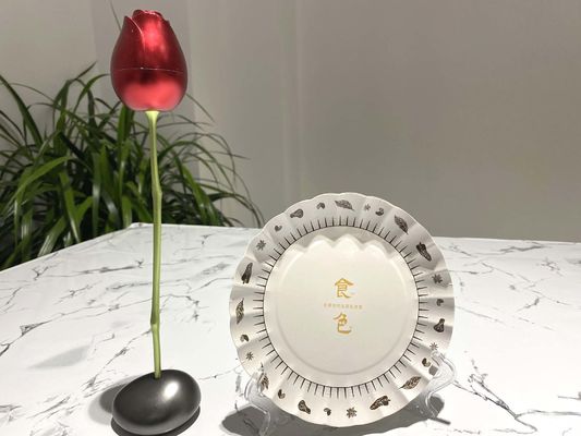 350g White Paperboard Engraving Heavy Duty Paper Plates , Decorative Paper Plates