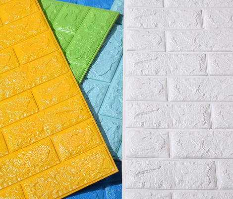 Washable 8mm Thick  Wear Resistant PE Foam 3D Wallpaper