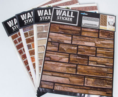 Bedroom PVC 3D Foam Brick Wall Decoration Sheet Easy To Clean