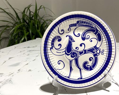 Pantone Color OEM Printed Disposable Paper Plate , Tea Party Paper Plates