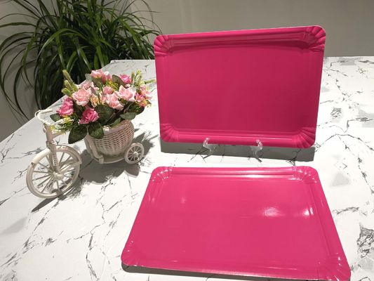 9inch Decorative Party Use Disposable Paper Plate , Pink Paper Plates