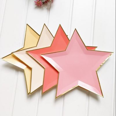 Multi Color Pentagram Disposable Paper Plate , Birthday Paper Plates
