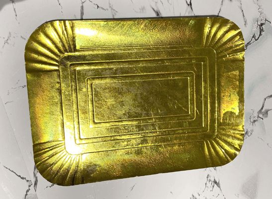 Biodegradable Gold Square 10 Inch Paper Plates For Wedding