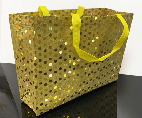 115gsm Glitter Golden Polypropylene Reusable Grocery Bag