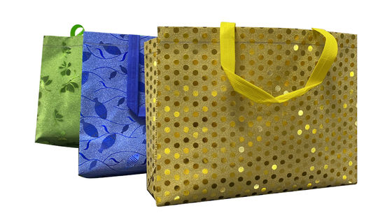 115gsm Glitter Golden Polypropylene Reusable Grocery Bag