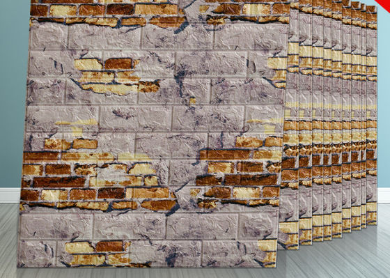 50*50CM Moistureprooof 3D PE Foam Wallpaper , 3D Wall Foam Stickers For Office Building