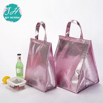 Pink Color Reusable Portable Insulated Lunch Cooler Bags