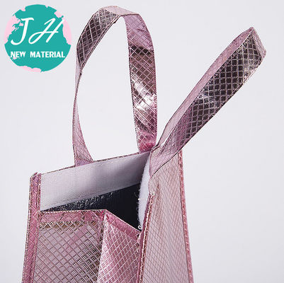 Pink Color Reusable Portable Insulated Lunch Cooler Bags
