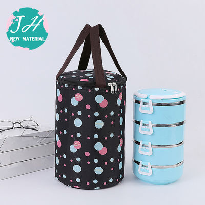 Blue Cylinder Fresh Food Insulated Lunch Cooler Bags , Large Cool Bags For Food