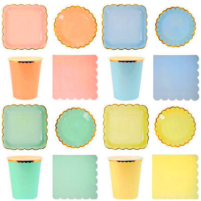 Fancy Pantone Color 7 Inch Paper Plate For Weddings