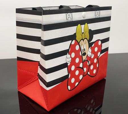 Logo Printed Disney Laminated Reusable Carry Bags With Handle , Carrying Shopping Bags