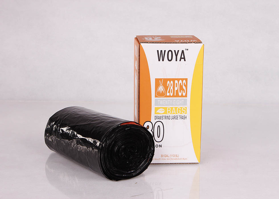 Biodegradable Black Plastic 55 Gallon Garbage Bags Fold Custom Ldpe