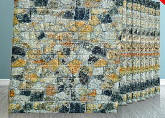 50*50CM Moistureprooof 3D PE Foam Wallpaper , 3D Wall Foam Stickers For Office Building