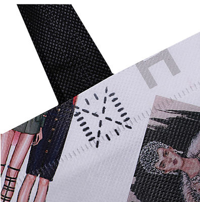 Eco PP Non Woven Bag Printing Recyclable Black And White